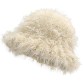 ZLYC Winter Fuzzy Bucket Hats for Women Warm Furry Faux Fur Hat Fluffy Fisherman Cap in Kuwait