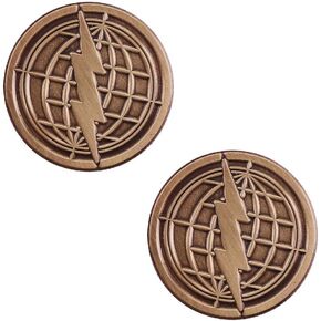 2pc Franklin Lightning Golden Metal Lapel Pin Brooch Metal Badge for Backpacks or bag accessories as Gift of Science Stories