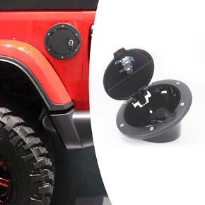 QODOLSI 1 PC Car Door Lock Fuel Tank Cap, Alloy Two-door Four-door Fuel Filler Decorative Cap, Automotive Personalized Modification Accessories, Products Compatible with JEEP, Wrangler (Black)