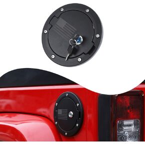 JeCar Fuel Door Cover Locking Gas Cap Cover for 2007-2018 Jeep Wrangler JK JKU, American Flag