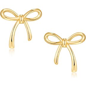 Gold Bow Stud Earrings for Women Simple Bow Jewelry Everyday Earrings