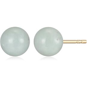 Genuine Jade Stud Earrings with Butterfly Backs, Jade Earrings Sterling Silver, Jadeite Light Green Jade Earrings for Women