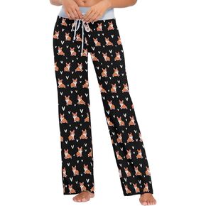 Naanle Womens Trendy Floral Comfy Drawstring Lounge Wide Leg Pajama Sleepwear Bottom