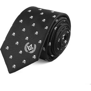 Masonic Revival Memento Mori Necktie Skull and Bones