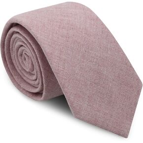 Ties for Men, Cotton Linen Mens Ties 2.55" Skinny Tie Solid Color Men's Neckties for Wedding Party Business