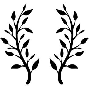 Yuzhuo 2 Pieces Metal Tree Leaf Wall Décor Branch Leaf Wall Art for Indoor Outdoor Garden Home Bedroom Living Room Decorations (Black)