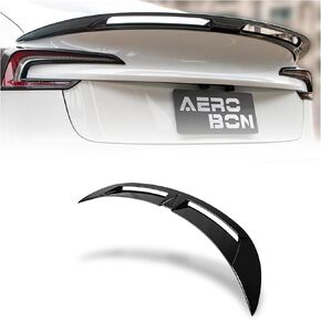 AeroBon Gloss Black Rear Trunk Spoiler Compatible with 2024 Tesla Model 3 Highland Spoiler (Turbo Style)