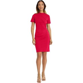 Maggy London Women's Dart Detail Short Sleeve Sheath Dress