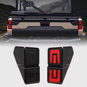 A & UTV PRO LED Tail Lights for Polaris Ranger XP 1000/ Crew XP 1000/ Ranger 1000/ Ranger 1000 XP 2018-2024, Rear Brake Stop Running Lamp Accessories, Replace OEM #2413766, Smoked, 2PCS