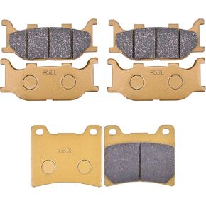 Ceramics Front and Rear Brake Pads for Yamaha XVS1100 Vstar 1100 Custom Mid-night 2007-2008 / XVS1100 Vstar Custom/Classic/Sil-verado 1999-2009 3XF-WOO45-50 5VU-25805-00-00
