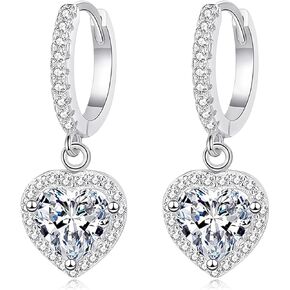 High-Carbon Diamond Hoop Earrings for Women Sterling Silver Cuff Earrings Drop Huggie Stud Halo Earrings with 18K