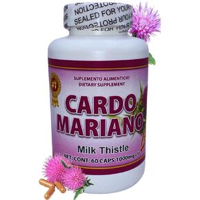 Cardo Mariano 60 caps 1000 mg c/u (Milk Thistle) - Herbal Dietary Supplement | Extra Forte