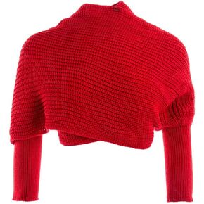Knitted Wrap Scarf Fall Winter Crochet Sweater Scarf with Sleeves Multi-Use Sweater Cape Shawl with Sleeves