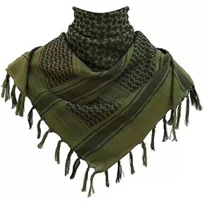 AL KHAANI Military Shemagh Tactical Desert Scarf 100% Cotton Keffiyeh Scarf for Men And Women, Green