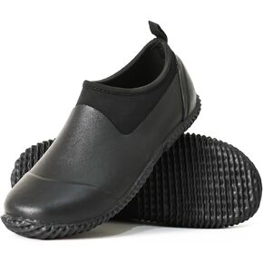 Ubon Men's Waterproof Garden Shoes Slip-On Ankle Rain Boots Neoprene Camp Booties Outdoor Rain Shoe for Gardening,Farming, Yard Work, and Farming