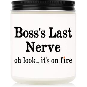 Boss Gifts, Boss Lady Gifts for Women- Handmade Lavender Natural Soy Wax Candle (7oz) – Gifts for Boss, Best Boss Gifts for Women, Men, Funny Gift for Boss Female