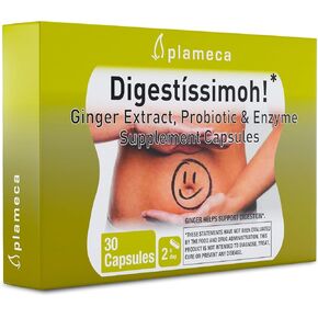 Digestíssimoh! Digestive Enzymes, Probiotics – 9 Strains, Ginger Extract for Digestive Health & Gut Support, Meal Time Discomfort Relief & Bloating, Gluten-Free and Dairy-Free, 30 Capsules