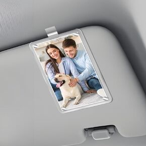 Acrylic Magnetic Personalized Photo Holder Car Picture Frame, Car Picture Holder, Car Photo Holder Car Visor Clip, Personalized Car Accessories Can Be Used to Add Your Personal Photo