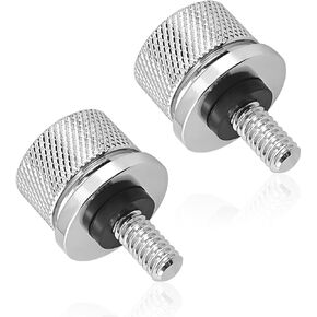 2 PCS Motorcycle Seat Bolt Screw, Aluminum Knurled Quick Release Bolt Seat Mount Screw, Fender Seat Bolt Screw for 1996–2024 Road King Street Glide, Motorcycle Accessories (Black)