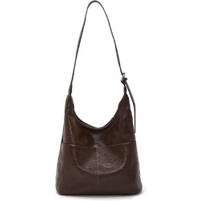 LAORENTOU Soft Leather Designer Shoulder Bag for Women, Medium Tote Bag for Ladies with Adjustable Strap, Hobo Style Purse