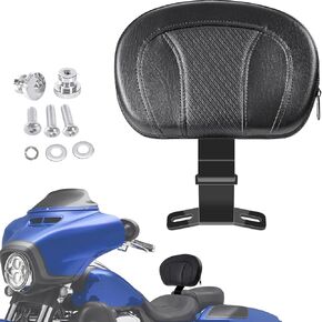 Adjustable Rider Backrest for Touring 2009-later, Motorcycle Front Driver Back Rest Pad Kit for Harley Davidson CVO Street/Road/Electra Glide Road King Ultra Limited FLHR FLTRX FLHX FLHT Accessories