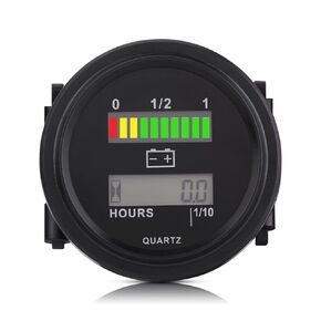 12V/24V/36V/48V/72V Golf Cart Battery Meter,LED Digital Battery Indicator Gauge with Hour Meter for Golf Cart