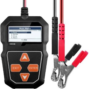 KW208 12V Car Battery Tester, Automotive Battery Load Tester, 100-2000 CCA Auto Cranking & Charging System Test, Display Diagnostic Checker Scan Tool Digital Battery Analyzer for Truck Marine SUV Boat