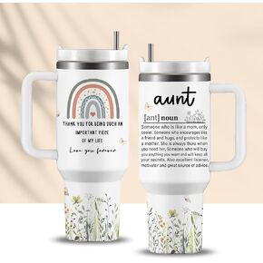 Cat Lover Gifts, Black Cat Tumbler for Women Men, Everything Is Fine Cat Mug, Christmas Birthday Gift for Cat Mom Mug, 40 oz Stainless Steel Cat Coffee Cups with Handle