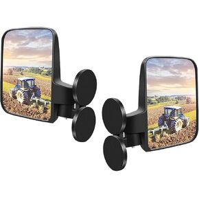 2PCS Tractor Mirrors, Strong Magnetic Car Side Mirrors, Automotive Rearview Exterior Mirrors Accessories for Tractors Lift Trucks Small Dozers Golf Cart, Compatible with B BX