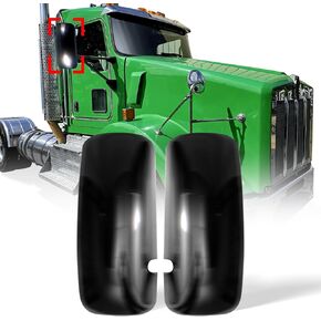 Chrome Door Mirror Covers for KENWORTH T660 2008-2017, Side Door Mirror Covers for Kenworth T170 T270 T370 T440 T470 T800 T600, A Pair