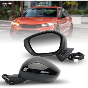 Right Passenger Side Mirror Compatible with Honda Civic 2022 2023 2024 Sedan/Hatchback Door Mirror with Power Glass Manual Folding Replace# 76208T20A01-PFM