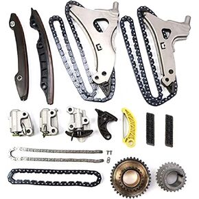 Engine Timing Chain Kit - with Gear Tensioners Guide Rails Fits for Mercedes E350 GL450 E400 ML350 GLK350 M276 3.0L 3.5L V6, Replace OE 2760520100,2780520316,2760500611,2760522116