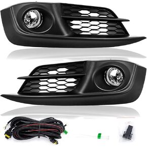 RP Remarkable Power, Fog Light fit for 2016 2017 2018 16 17 18 Civic EX Driving Bumper Lamps Clear Lens Front Bumper Lamps Kit with Wiring and Harness Fog Light Kit