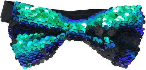 Men's Sequin Sparkly Shiny Bowties Reversible Sequins Two-Color Pre-tied Bow Ties for Party in Saudi Arabia