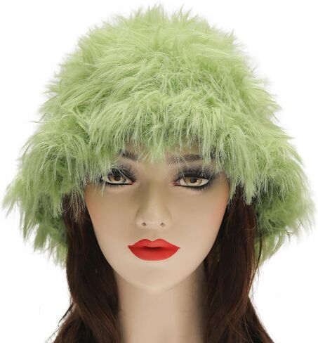 ZLYC Winter Fuzzy Bucket Hats for Women Warm Furry Faux Fur Hat Fluffy Fisherman Cap in Saudi Arabia