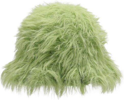 ZLYC Winter Fuzzy Bucket Hats for Women Warm Furry Faux Fur Hat Fluffy Fisherman Cap in Saudi Arabia