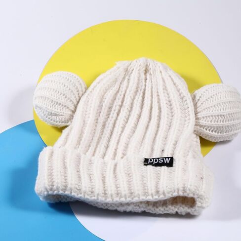 الشتاء متماسكة قبعة للنساء الشتاء مطاطا لطيف الدب الأذن الجمجمة قبعة قبعات الخريف الشتاء لطيف الكروشيه بيني in Kuwait