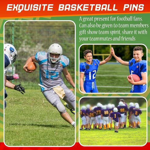 Yinkin 24 Pcs Sports Lapel Pin Ball Lover Pin Gift Round Metal Pin Hat Shirt Tie Brooches Charm Decoration in Kuwait