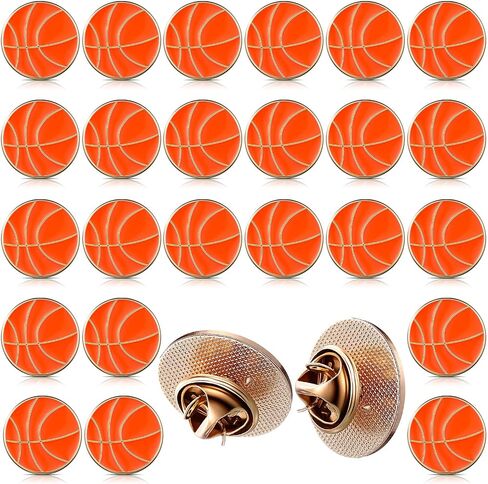 Yinkin 24 Pcs Sports Lapel Pin Ball Lover Pin Gift Round Metal Pin Hat Shirt Tie Brooches Charm Decoration in Kuwait