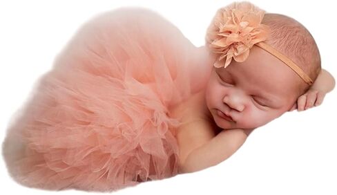 Newborn Girls Photography Prop Infant Tutu Skirt Newborn Lace Tulle Skirt Girl Photo Shoot Outfits Infant Princess Costume ﻿ in Kuwait