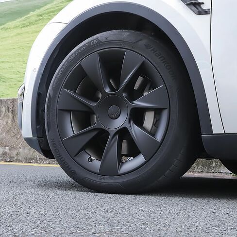 Hub Cover Center Emblem (4PCS) for Tesla Model 3 Y Modification Hubcaps (Black Emblem) in Saudi Arabia