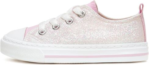 HugRain Little Girls Kids Classic Sparkle Low Top Lace Up Sneakers Walking Shoes in Saudi Arabia