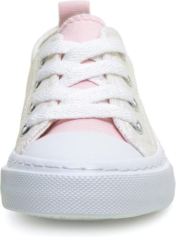 HugRain Little Girls Kids Classic Sparkle Low Top Lace Up Sneakers Walking Shoes in Saudi Arabia