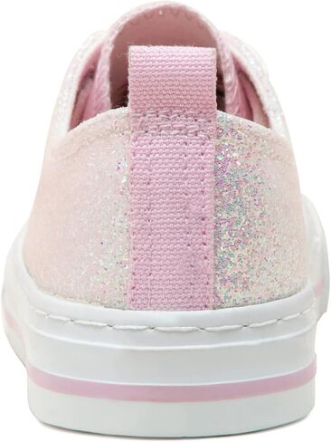 HugRain Little Girls Kids Classic Sparkle Low Top Lace Up Sneakers Walking Shoes in Saudi Arabia