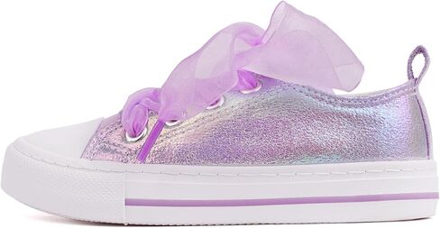 HugRain Little Girls Kids Classic Sparkle Low Top Lace Up Sneakers Walking Shoes in Saudi Arabia