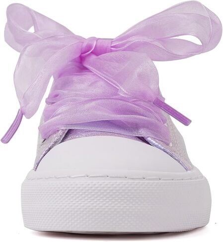 HugRain Little Girls Kids Classic Sparkle Low Top Lace Up Sneakers Walking Shoes in Saudi Arabia