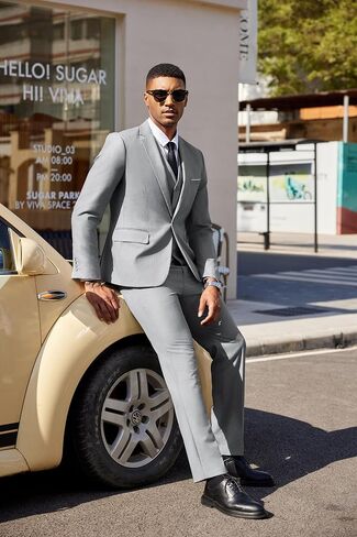 COOFANDY Men's 3 Pieces Suit Classic One Button Single Breasted Slim Fit Blazer Jacket Vest Pants Set Wedding Busines in Saudi Arabia