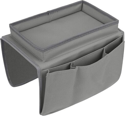 Durable Oxford Couch Sofa Armrest Organizer No-Slip Cloth Arm Chair Caddy Bedside Storage Pocket with 3 Pockets TV Remote Holder Bed Storage Bag for Cellphone Tablet Notepad Book Magazines DVD Glasses in Saudi Arabia