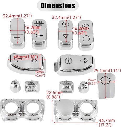 PSLER Hand Control Housing Cap Cover for Touring FLHT FLHX FLHR FL 2014-2024 Chrome 13 PCS in Saudi Arabia