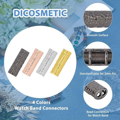 DICOSMETIC 10 قطع موصل خرز لسوار الساعة، موصل حزام الساعة سبيكة 22 مم محولات حزام الساعة العمودي، ملحقات حزام الساعة للنساء والرجال، صنع الاستبدال in Saudi Arabia